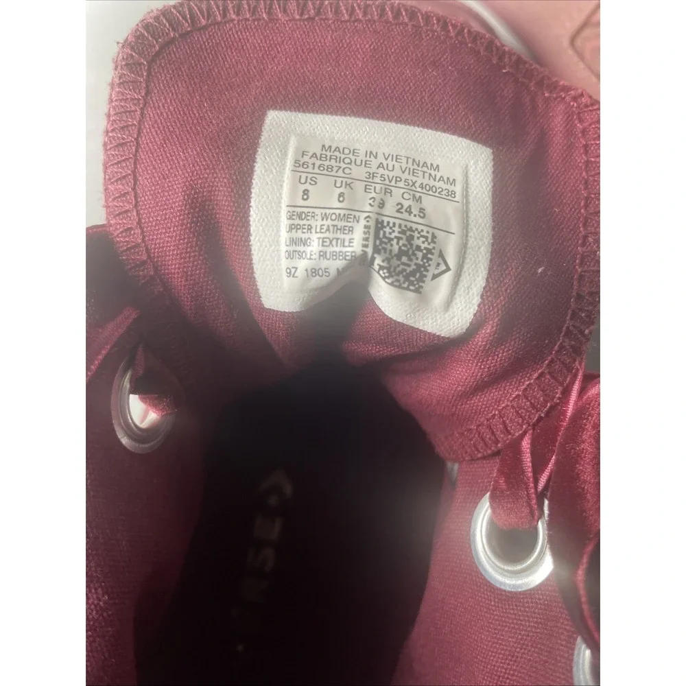 Converse Shoes Women's Chuck Taylor All Star Red Leather Sneakers Size 8 - Picture 5 of 11